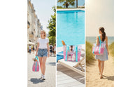 Mesh Beach Bag with Pockets Quick-Dry Mesh Tote Bag Breathable Portable for Swimmers, Gym, Travel