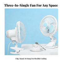 Quiet Operation Attachable Fan 270° Adjustable Clip on Fan 2 Speed Settings for Office Workers, Travelers, Dormitory, Bedroom, Study Room