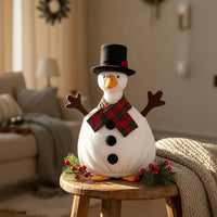 Porch Goose Outfit Winter-Themed Porch Goose Costume Plaid for Yard, Homeowners