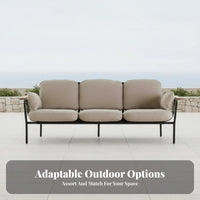 Sofa and Armchair Set with Table Waterproof 4-Piece Lounge Group Outdoor Furniture for Homeowners, Families, Balcony, Courtyard, Backyard