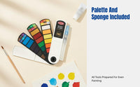 Fan-Shaped Watercolor Paint Set, 24 Colors, Portable Watercolor Kit with Brush, Opaque Watercolor, Student Art Supplies
