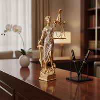 Lady Justice Statue Tabletop Lady Justice Figurine Textured for Bookshelf