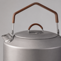 Titanium Cooker Outdoor Kettle For Camping Small Kettle Direct Fire Compatible Lightweight Titanium Kettle Matte Gray