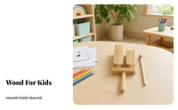 Classroom Percussion Instrument Cylindrical Wooden Sound Blocks Includes Mallet Wooden Percussion Instrument for Classroom