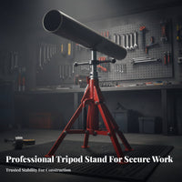 Adjustable Pipe Stand High Load Capacity Roller Head Pipe Stand Secure Latch for Pipefitters, Construction Workers, Workshops, Job Site, Factory