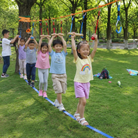 Outdoor Obstacle Course Kit Slackline Kit Backyard Tree Mounted Swing Rings Ball