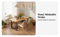 Sturdy Construction Industrial Aesthetic Dining Set Solid Structure Industrial Aesthetic Table and Seating Retro Design Commercial Furniture Natural Texture for Restaurant Owners, Homeowners, Quick-Service Shop, Cafeteria, Cafe, Eatery