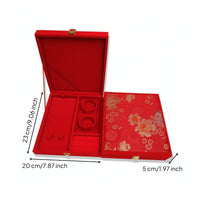 Floral Jewelry Storage Box Rectangular Jewelry Box with Hinged Lid Stylish Secure for Dressing Table