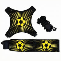 Soft Cover Soccer Ball Coach Geometric Pattern Strap Ball Coach Black and Yellow Sports Gear for Practice