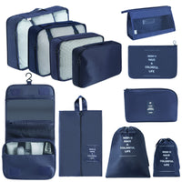 11 Pieces Luggage Organizer Bags with Hanging Toiletry Bag Long-Lasting Travel Organizer Set Packing Cubes with Toiletry Bag