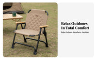 Lightweight Low-Height Camp Chair Compact Low-Height Camp Armchair Installatisingleffortless Folding Seat Sturdy Frame for Campers, Beachand Goers, Anglers, Camping, Picnic, Picnics, Fishing