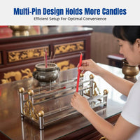 Stainless Steel Candle Holder, Pin-Type Multi-Needle Rack, For Temple, Buddhist Qingming Event