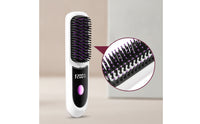 Cordless Straightening Comb Rechargeable Straightener Comb Portable Hair Straightening Brush Compact for Travelers