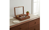 Wooden Watch Display Case Vintage Design Watch Collection Box Individual Accessory Storage Clear View Lid Particles-Resistant