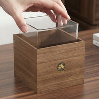 Desk Trash Can, Wooden, Walnut, Small, For Desk, For Stylish Study Room