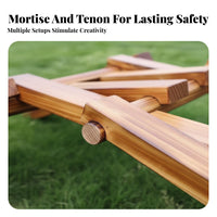 Mortise Tenon Construction Piece S Hands-on Learning Wooden Climbing Frame Strong Load-Bearing Interlocking Wood Block Bridge for Outdoors, Backyard