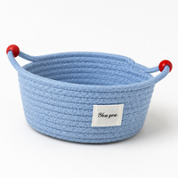 Storage Box with Rope Handles, Clothing Storage, Natural Cotton Basket, Stylish Living Room Storage