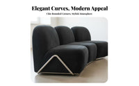 open-combination Combination configurable Corner Seat arcd Shape interconnecting Sofa Module Minimalist aesthetic Living Room Furnishing Retro Inspired for Apartment Dwellers, Homeowners, Interior Designers, Lounge Area, Office Lobby