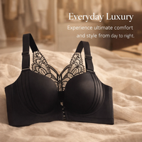 Support Bra for Women with Front Closure Design, Plus Size Comfort Sleep with Racerback and Adjustable Straps, Graduated Padding for Lift