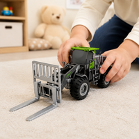 Mini Car Forklift Die-Cast Alloy Construction Vehicle 360-Degree Rotatable For Kids Over 4 Years Old