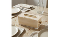 Rectangular Tissue Box Holder Stainless Steel Knob Acrylic Tissue Box Transparent Long-Lasting for Bathroom, Living Room