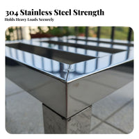 Stainless Steel Plant Stand Indoor and Outdoor Use Single Tier Flower Rack Heavy Duty Metal Plant Stand for Balcony, Patio