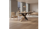 Modern Rectangular Dining Table Minimalist Dining Table with Geometric Base Sturdy Furniture Contemporary for Apartment