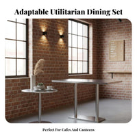 Industrial Design Armless Padded Dining Chair Sturdy and Long-Lasting Padded Cylindrical Chair Easy to Clean Commercial Furniture Heavy Duty for Business Owners, Interior Designers, Event Planners, Cafeteria, Cafe, Bar, Kitchen