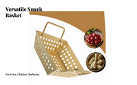 Square Fry Basket Double Handles Double Handle Food Basket Commercial Grade Stainless Steel Snack Holder for Restaurants, Home Cooks, Parties