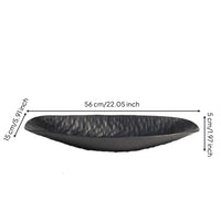 Hammered Metal Tray Modern Boat Tray Sleek for Sideboard