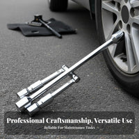 Folding Cross Wrench Space Saving Folding Lug Wrench Easy Storage for Mechanics