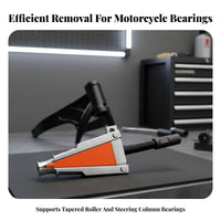 Secure Grip Motorcycle Steering Bearing Puller Long-Lasting Steel Construction Motorcycle Headstock Bearing Remover Narrow Clearance Reach Easy to Use for Repair Shop Technicians, DIY Enthusiasts, Workshop, Garage