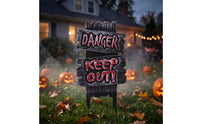 Halloween Ground Sign with Stakes Outdoor Lawn Sign with Post Weather Resistant for Halloween, Porch