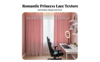 Princess Design Double-Layer Star Curtain Blackout Function Layered Star Cutout Curtain Translucent Overlay Window Treatment Grommet Top for Young Women, Influencers, Bedroom, girl's Room, Live Broadcasting Background, Playroom