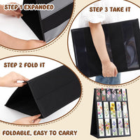Black Double-Sided Bookmark Display Stand with Transparent Pockets