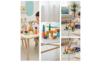 28 Pieces Wooden Stacking Rocks Faceted Wooden Balancing Stones Stacking Stones Smooth Toy Geometric for Toddlers, Playroom