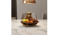 Shiny Simian Ornament Tray Nordic Style Monkey Jewelry Tray Tabletop Decoration Home Decor for Dining Table, Hotel Reception, Living Room