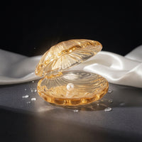 Clam Shell Ornament Reflective Crystal Clam with Pearl Romantic Sculpture for Bookshelf