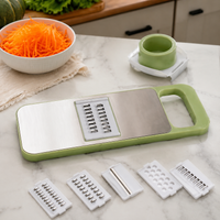 Julienne Slicer, Multi-Function Vegetable Slicer, With Container & Holder, 6 Blades, Stainless Steel Blades, Time-Saving Cooking, Salad Making, 28.5×11×6cm