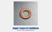 Copper Sealing Flat Washer, Marine Instrument Gasket, Large Size, Precision Machined, Polished