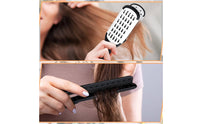 2 Pieces Detangling Boar Bristle Hair Brush Anti-Frizz Hair Straightening Clamp Hollow Vented Design for Salon