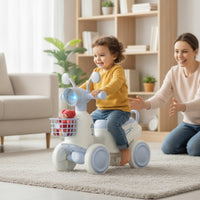 Ridepush-Along Toy with Basket Ridepush-Along Toy Stable Foot-to-Floor Car for Young Children, Kids, Indoor, Playroom