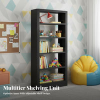 Standing Bookcase Modern Design Multi-Level Shelf Unit Easy Assembly Book Rack for Homeowners, Librarians, Study Room, Bedroom, Small Areas