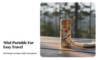 Portable Pocket Vacuum Bottle Keeps Drinks Hot & Cold Wood Grain Lid Water Bottle Double Wall Insulation for Office Workers, School, Gym