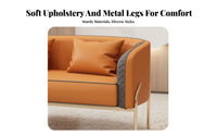 Light Luxury Design Curved Sofa and Armchair Modern Minimalist aesthetic 2-Seater Loveseat Upholstered with Armrests Reception Seating Textured Upholstery for Interior Designers, Business Owners, Office Managers, Lobby, hair salon, Waiting Room, Bedroom