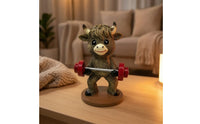 Bovine Figurine Cartoon Bovine Figurine with Resin Base Toy for Shelf, Desk