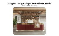 Modern Reception Desk Sturdy Construction Modern Cashier Counter Spacious Storage Retail Checkout Counter for Salon Employees, Bar, Restaurant, Office