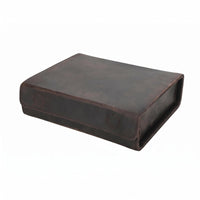 Glasses Case Brown Leather Eyeglass Case Compact Eyewear Storage