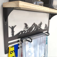 Sturdy Metal Construction Race Bib and Medal Display Hanger Multi-Functional Race Bib Medal Holder Motivational Design Wall Mounted Awards Rack Easy Installation for Runners