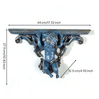 Cherub Wall Shelf Ornate Shelf with Cherub Bracket Carved Wall Bracket Vintage-Inspired Decor Sculptural for Homeowners